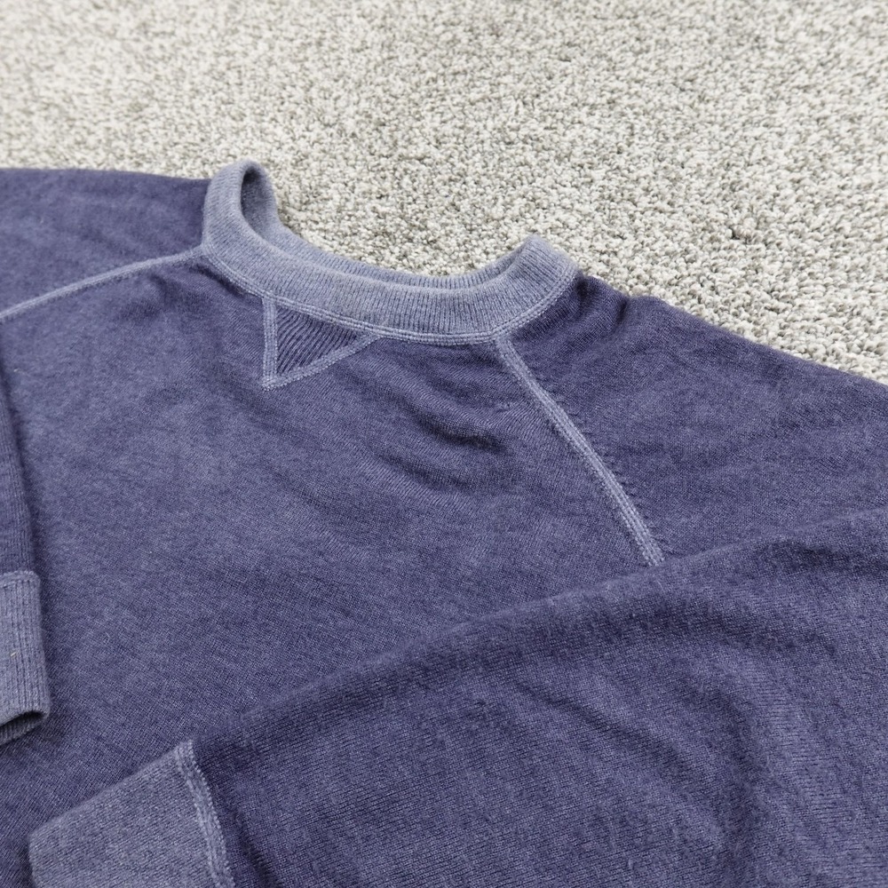 Cremieux Sweater Mens XL Blue Merino Wool Pullover‎ Crewneck Raglan Cozy Soft